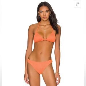 MONDAY Swimwear Palma Top & Palam Bikini Size P (2) Cantaloupe Color NWT